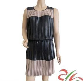 【批發(fā)供應(yīng)2012新款拼色圓領(lǐng)無袖壓褶連衣裙(圖)】價格,廠家,批發(fā),